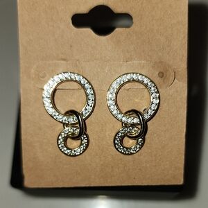 Gold and Silver Double Circle Earrings